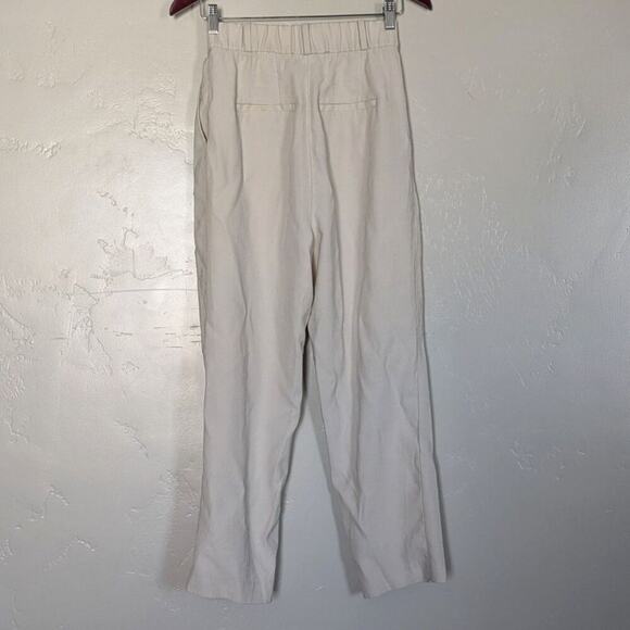 H&M Pants Womens Size 4 High Rise Pleated Straight Leg Khaki Pockets Preppy‎ - Picture 8 of 11